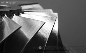 Closeup of Impeller Machined at Modern-Tec Manufacturing